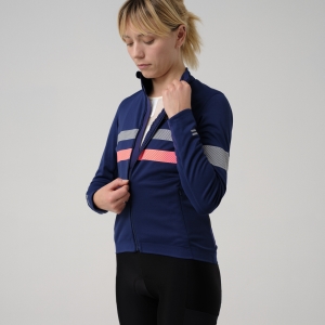 Rapha Brevet LS Gore-Tex Infinium Naisten Pelipaita Laivastonsininen Pinkki | BIJMR4817