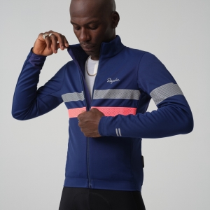 Rapha Brevet Long Sleeve Gore-Tex Infinium Miesten Pelipaita Laivastonsininen Pinkki | RDBLO7985