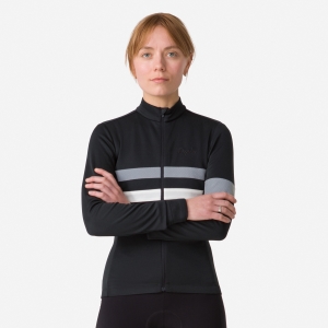 Rapha Brevet Long Sleeve Naisten Pelipaita Mustat Valkoinen | SHCYK2791