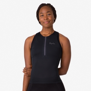 Rapha Half Zip Tank Naisten Pelipaita Mustat Mustat | SUTOM6308
