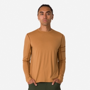 Rapha Merino Long Sleeve Miesten T Paidat Ruskea Ruskea | FGBNQ9205